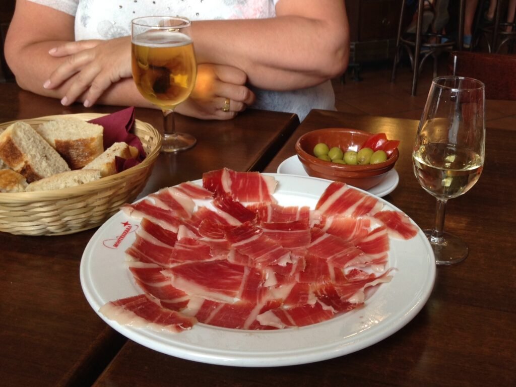 Jabugo ham served in Jabugo
