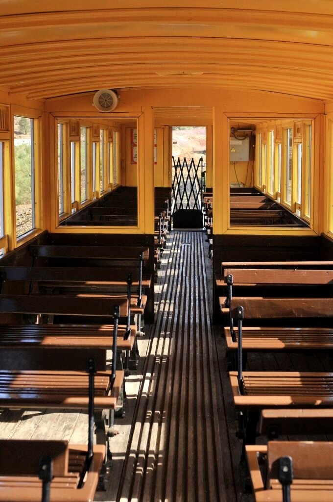 Historic tourist railway carriage interior